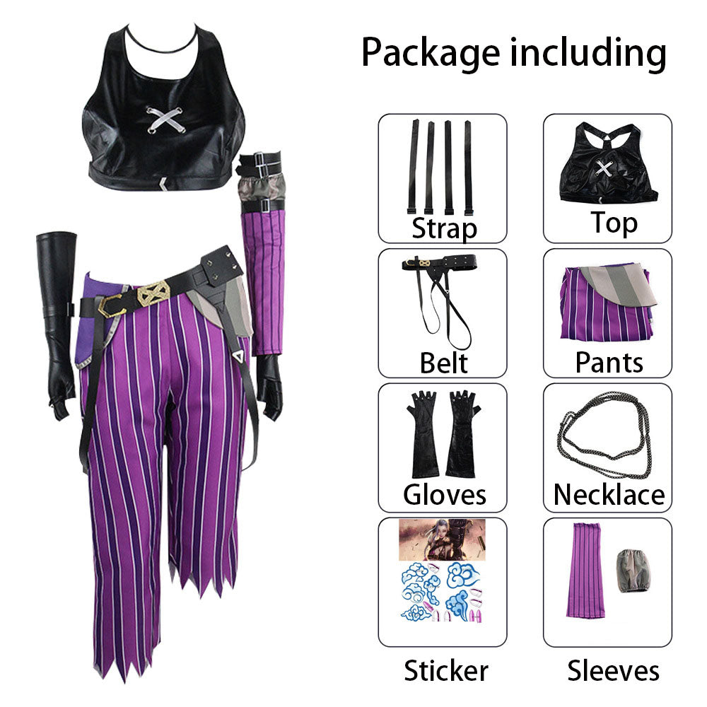League of Legends(LoL) Costume Jinx Cosplay full Outfit Costume Kit