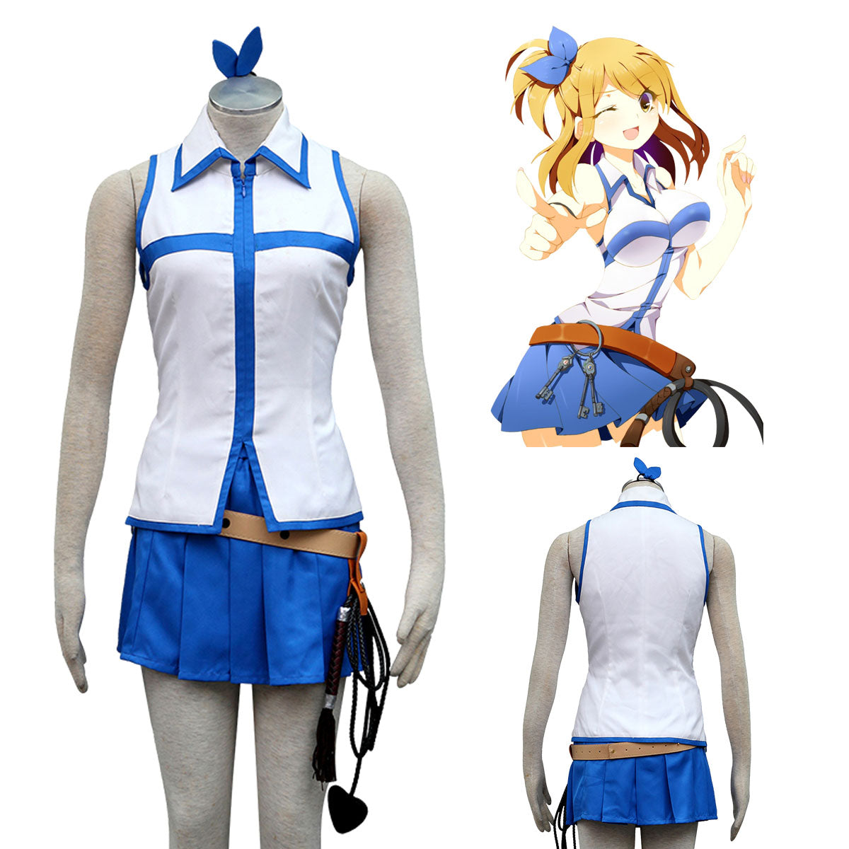 Fairy Tail Lucy Heartfilia Cosplay Costume Outfit Kit with Eridanus