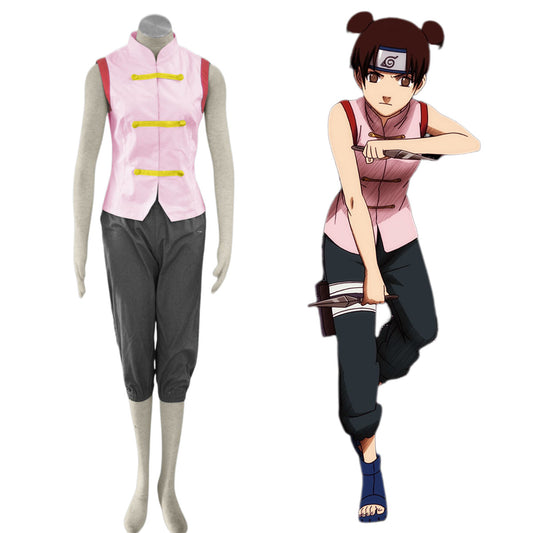 3 PCS Naruto Costume Tenten Cosplay Outfit Kit for Women and Kids