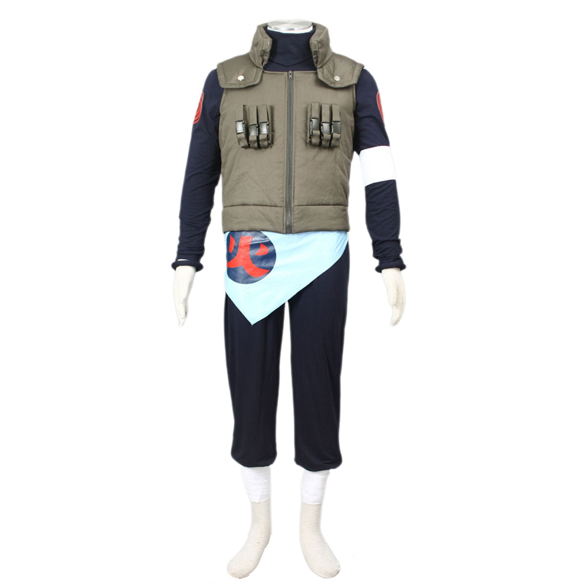 7 PCS Naruto Costume Asuma Cosplay Full Outfit with Headband for Men and Kids