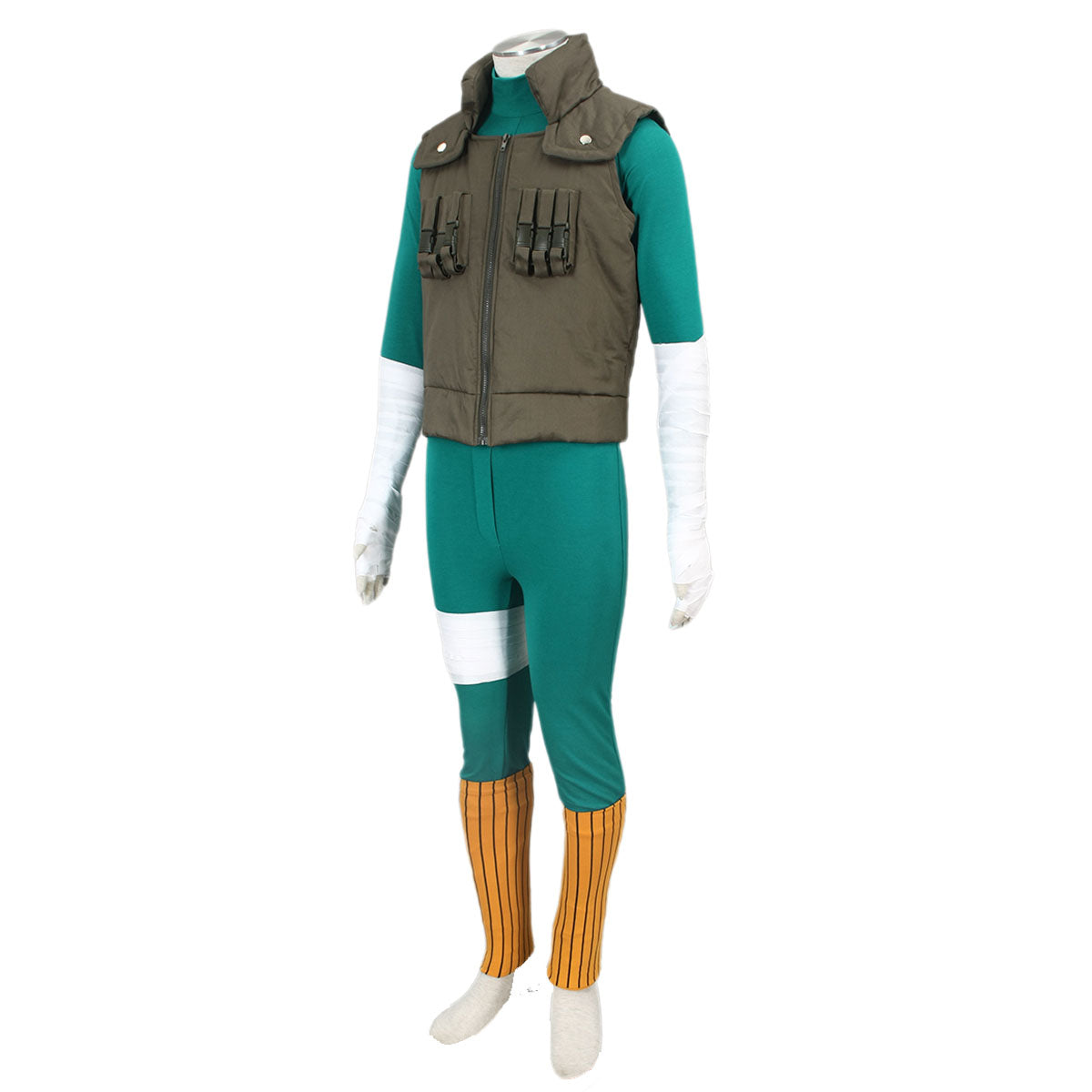 Anime Naruto Costume Rock Lee Training Cosplay Full Outfit Kit for Men and Kids