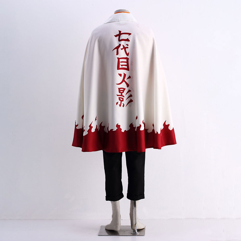 Anime Naruto Costume Naruto Seventh Hokage Cosplay White Cloak with Hokage Hat for Kids Adults