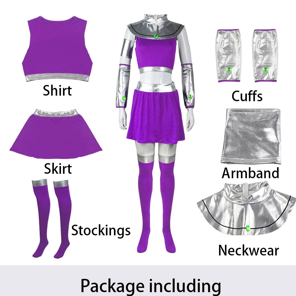 Teen Titans Costumes Starfire Cosplay full Outfit Costume Kit