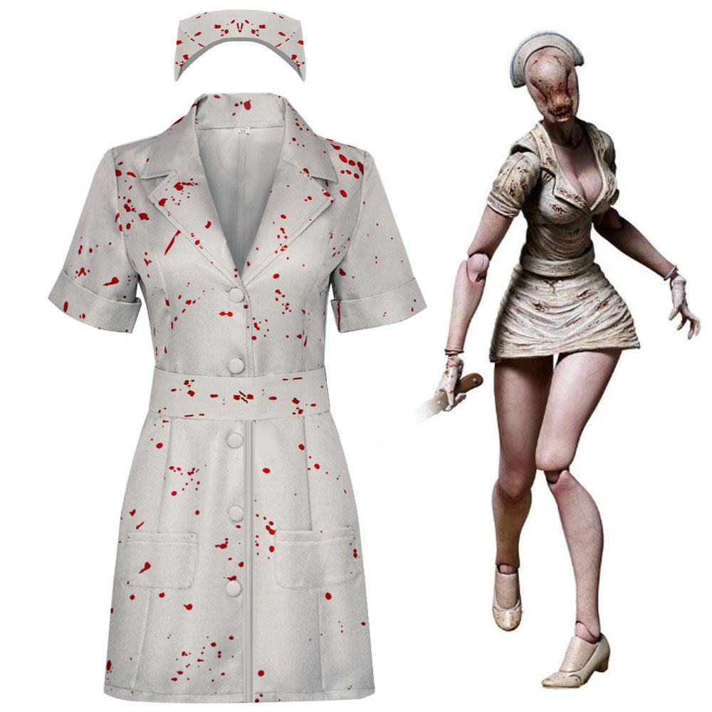 Silent Hill Costume Nurse White Cosplay full Outfit Costume Kit