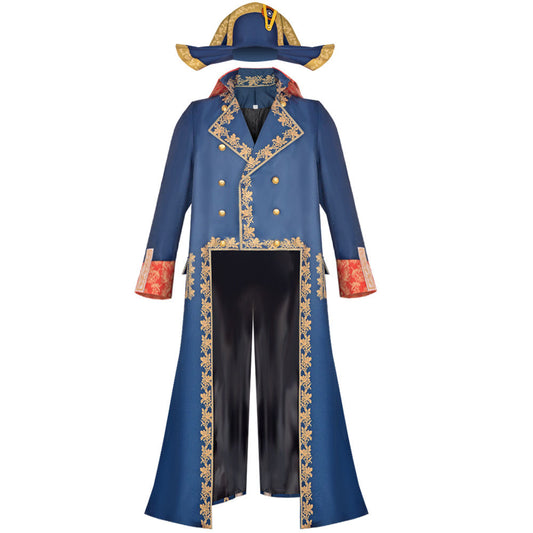 Movie Napoleon Costume Napoleon Cosplay Blue Long Coat with Hat