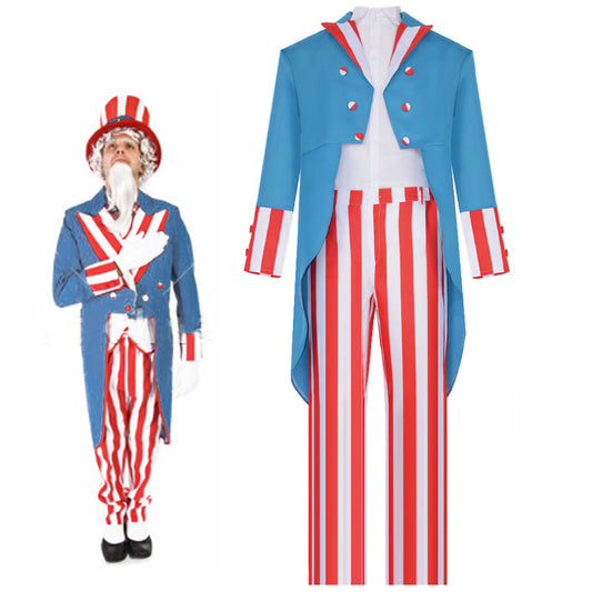The Purge Costume Uncle Sam Cosplay full Outfit Costume Kit