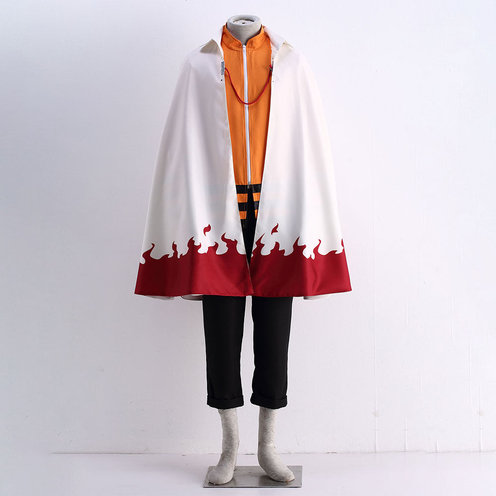 Anime Naruto Costume Naruto Seventh Hokage Cosplay White Cloak with Hokage Hat for Kids Adults