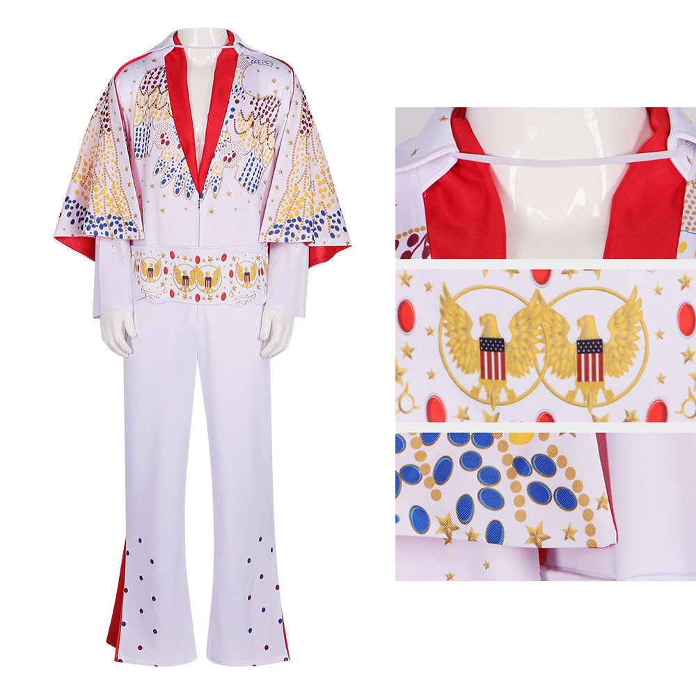Elvis Presley the Hillbilly Cat White Cosplay Costume Outfit Kit