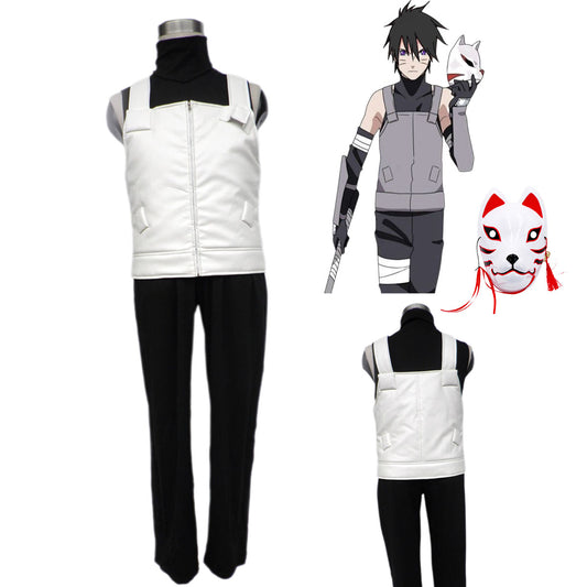 Naruto Shippuden Kakashi Anbu Cosplay Costume Outfit Kit with Mask