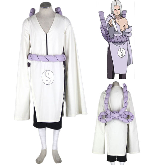 4 PCS Anime Naruto Costume Kimimaro Cosplay Costume Outfit Kit for Men and Kids