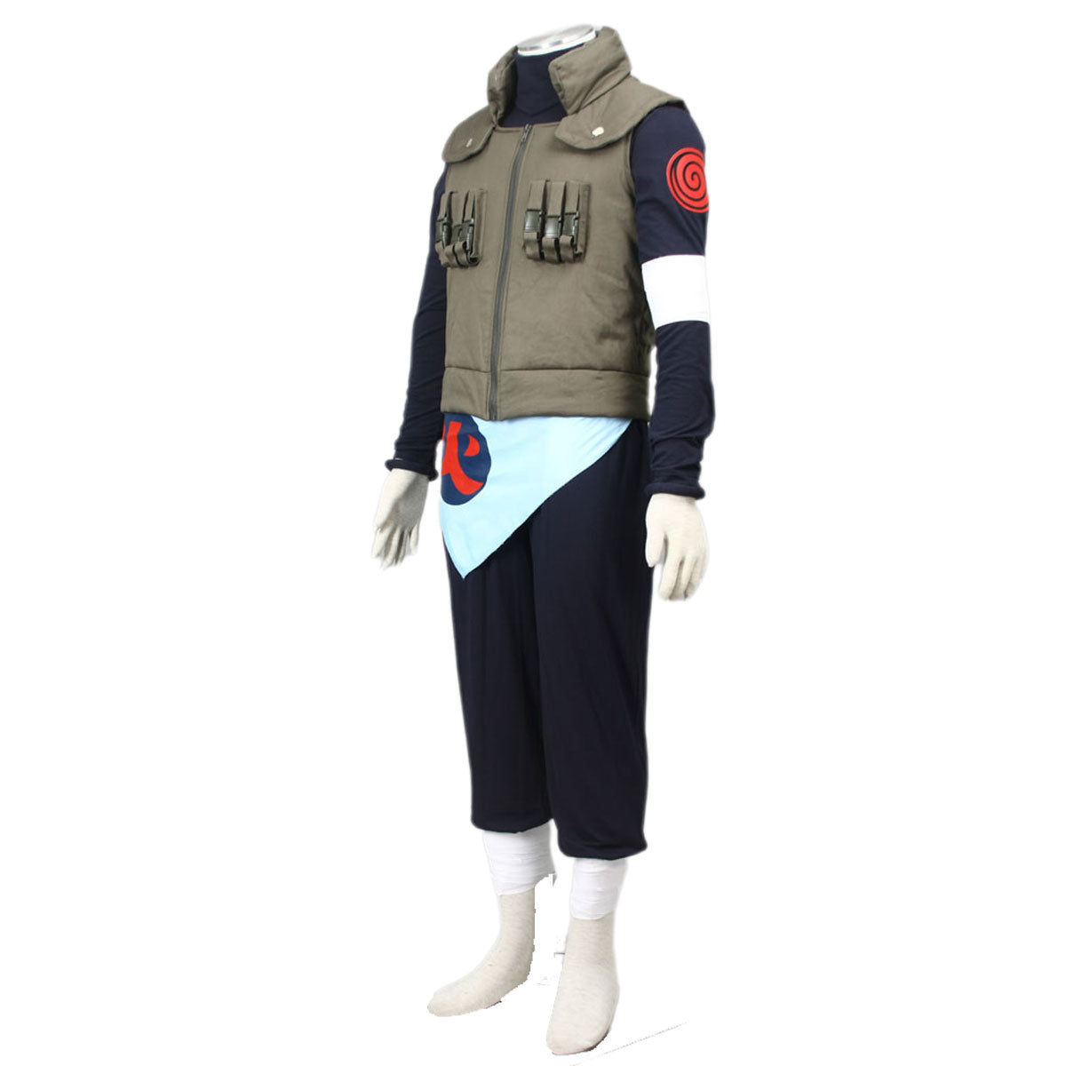 7 PCS Naruto Costume Asuma Cosplay Full Outfit with Headband for Men and Kids