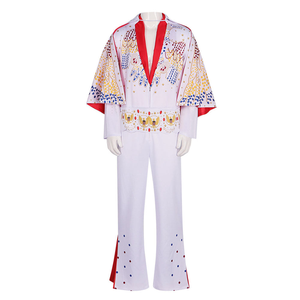 Elvis Presley the Hillbilly Cat White Cosplay Costume Outfit Kit