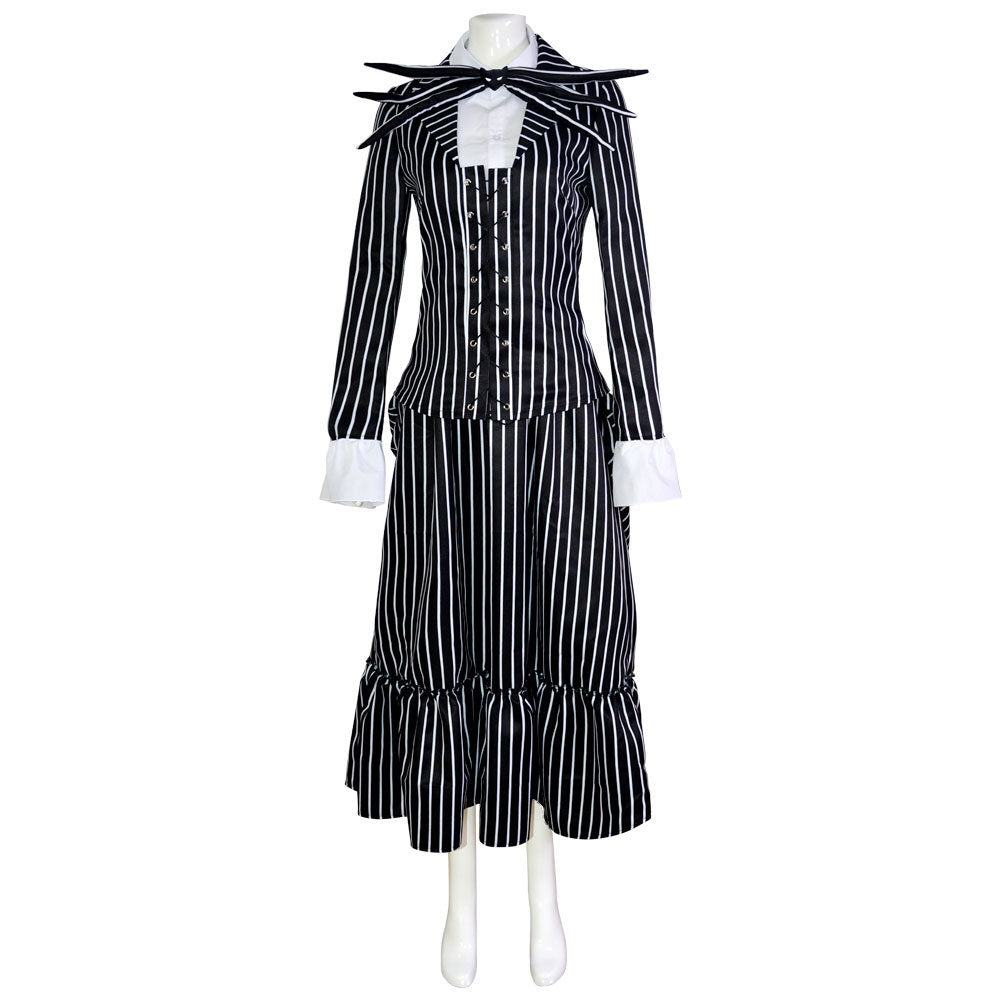 The Nightmare Before Christmas Costume Jack Skellington Cosplay Costume Kit for Women