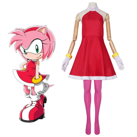 Sonic The Hedgehog Costume Amy Rose Cosplay Dress Costume Kit