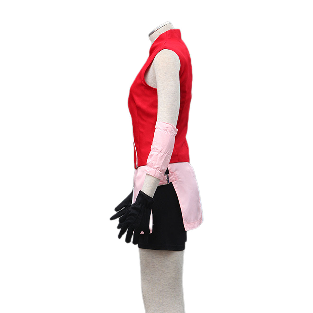 Anime Naruto Shippuden Cosplay Sakura Costume Outfit Kit with Wig