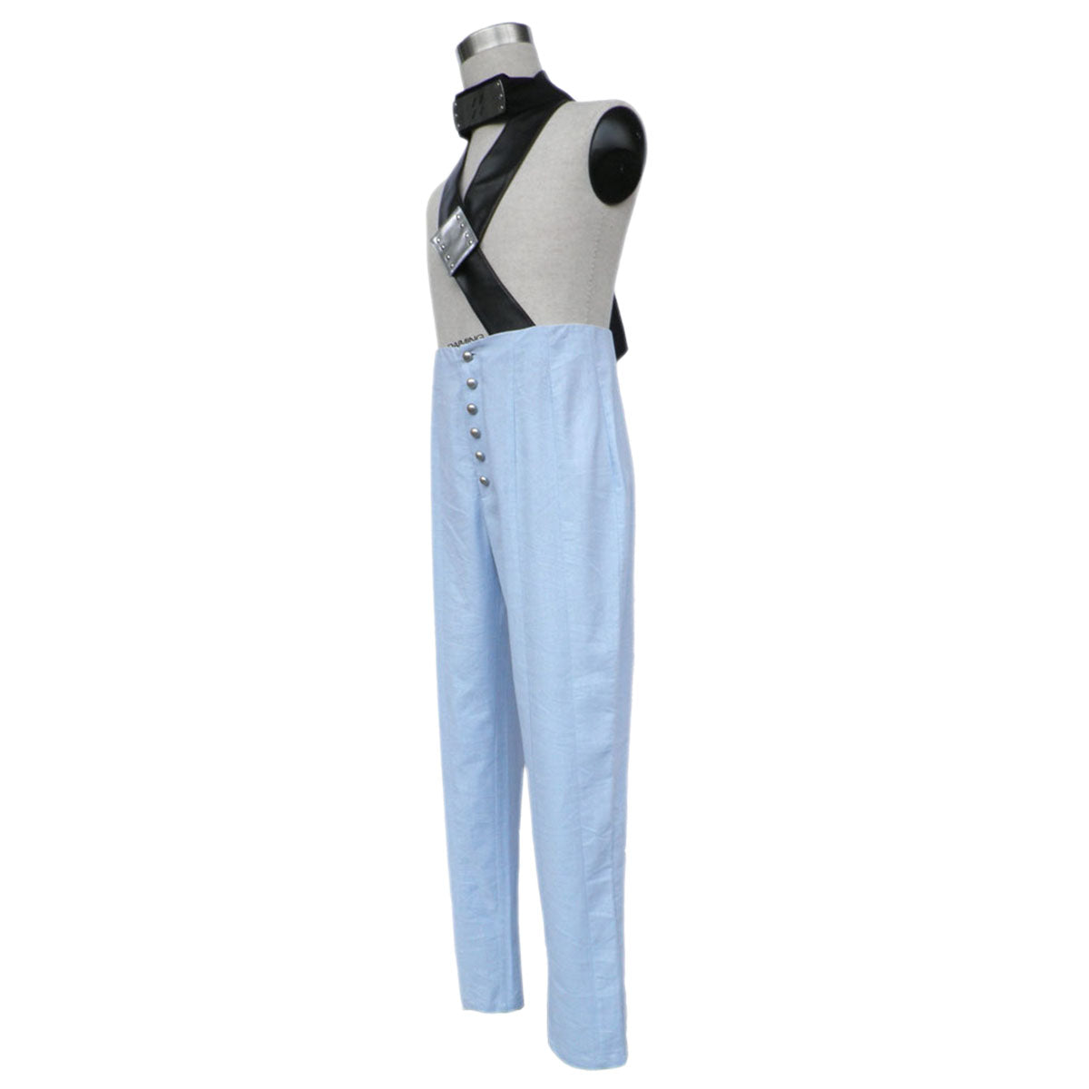 Anime Naruto Costume Zabuza Momochi Shirtless Cosplay Outfit Kit with Shoes for Men and Kids