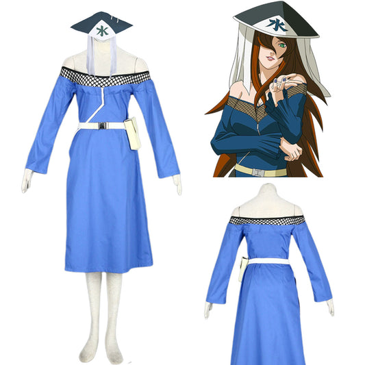 Anime Naruto Costume Mei Terumi Fifth Mizukage Cosplay Outfit Kit with Hat for Women and Kids