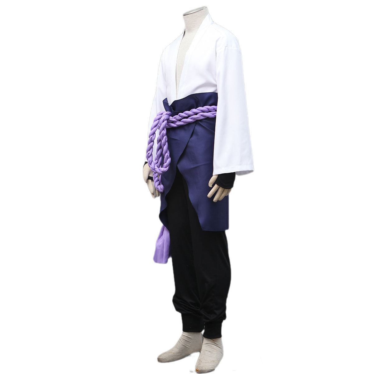 Naruto Shippuden Uchiha Sasuke Snake Organization Costume Outfit Kit with Wig
