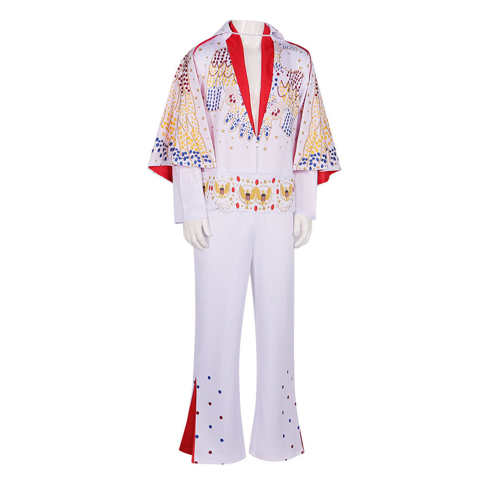 Elvis Presley the Hillbilly Cat White Cosplay Costume Outfit Kit