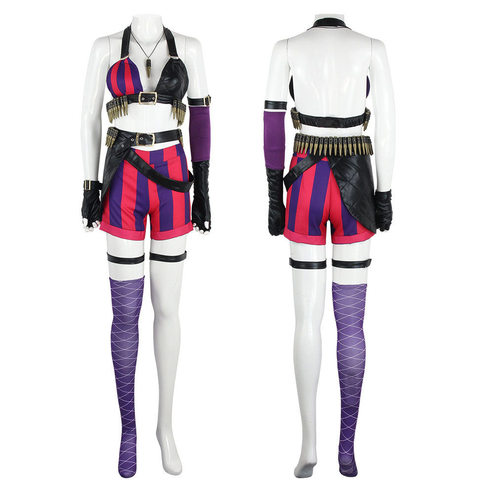 League of Legends(LoL) Costume Jinx Cosplay full Outfit Costume Kit