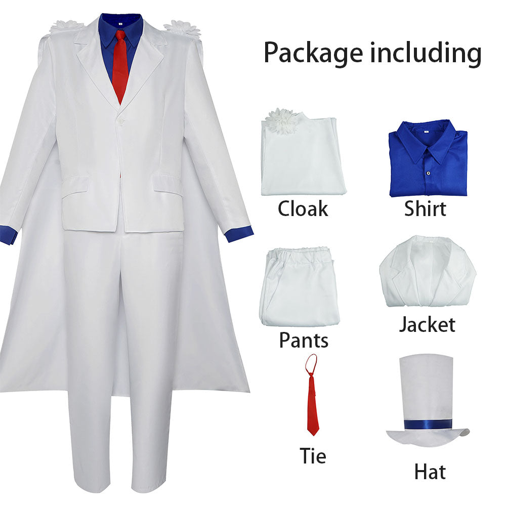 Detective Conan Costume Kid the Phantom Thief Cosplay full Outfit Kit