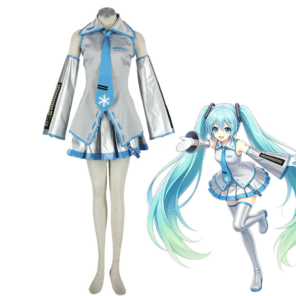 Virtual Singer Winter Frost Diva 39 Cosplay Dress Kit with Accessories for Women Kids