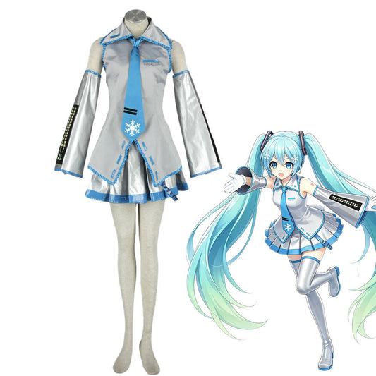 Virtual Singer Winter Frost Diva 39 Cosplay Dress Kit with Accessories for Women Kids
