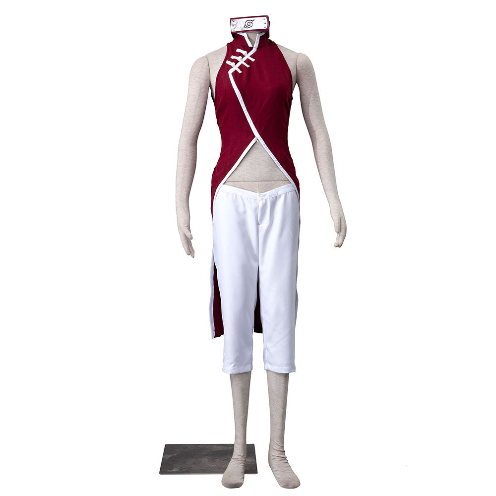 Naruto Boruto Costume Sakura Mother Version Cosplay Outfit Headband for Women and Kids