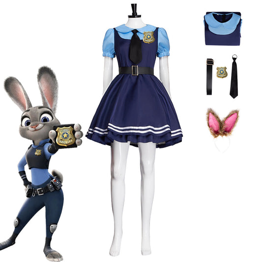 Zootopia Costume Rabbit Cop Judy Cosplay Dress Costume Kit
