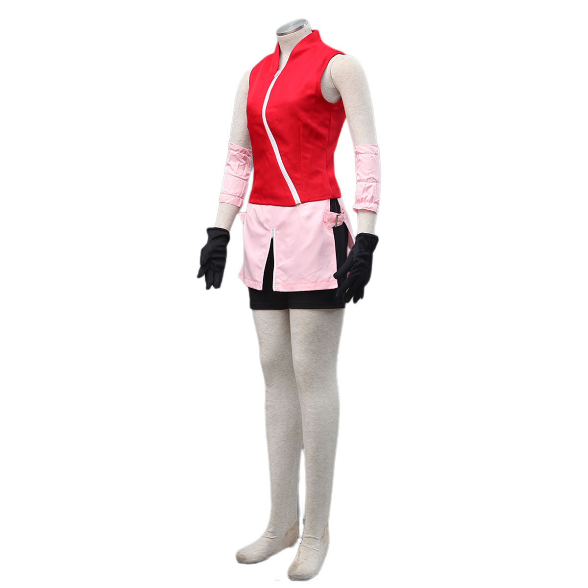 Anime Naruto Shippuden Cosplay Sakura Costume Outfit Kit with Wig
