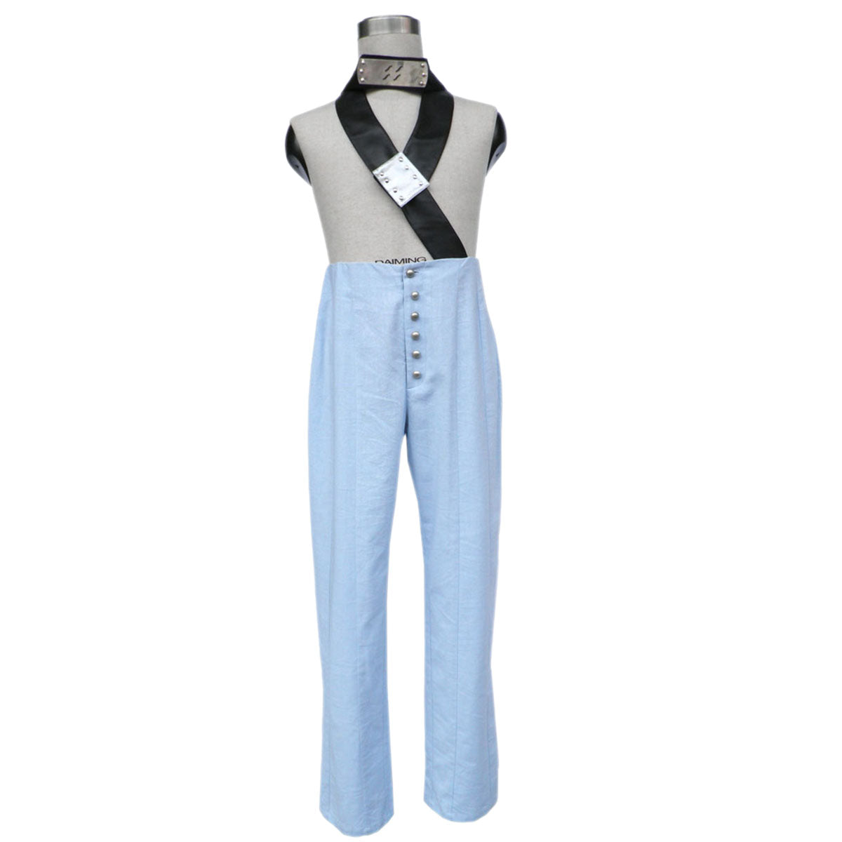 Anime Naruto Costume Zabuza Momochi Shirtless Cosplay Outfit Kit with Shoes for Men and Kids