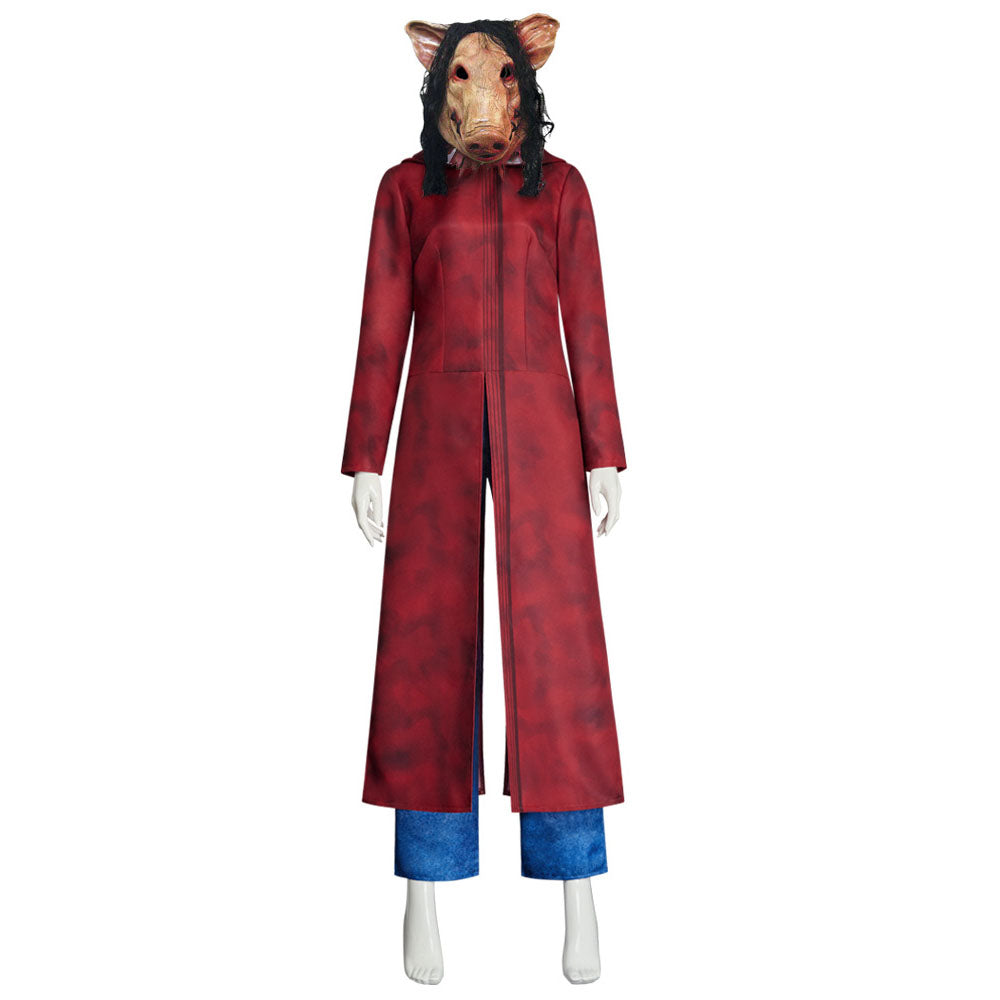 Saw XI Amanda Young Cosplay full outfit Costume Kit with Pig Head Mask