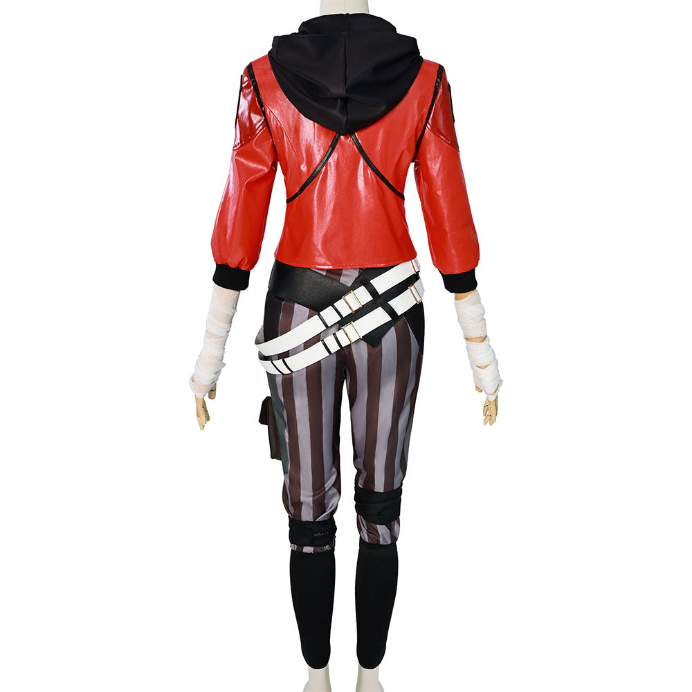 Movie League of Legends(LoL) Costume Vi Cosplay Red full Outfit Costume Kit
