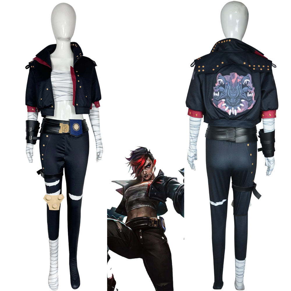 Movie League of Legends(LoL) Costume Vi Cosplay full Outfit Costume Kit