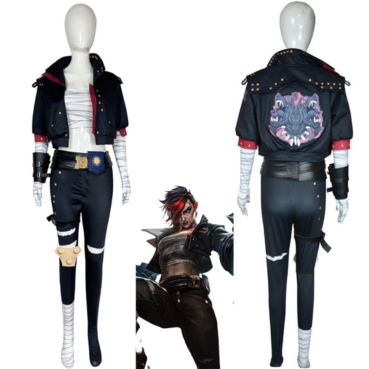 Movie League of Legends(LoL) Costume Vi Cosplay full Outfit Costume Kit
