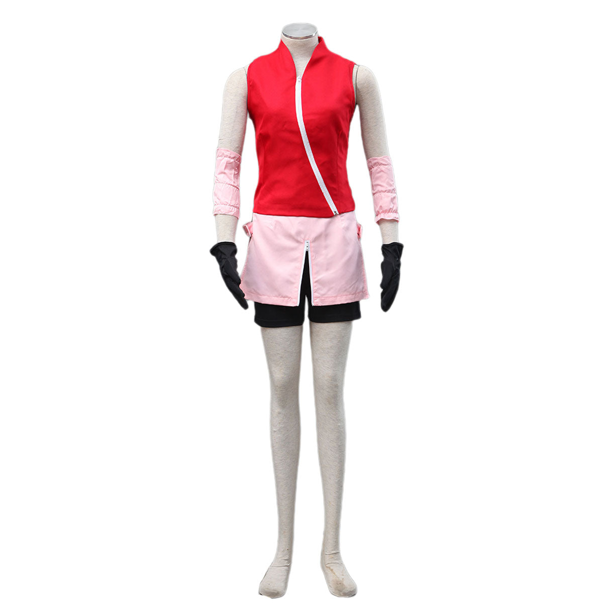 Anime Naruto Shippuden Cosplay Sakura Costume Outfit Kit with Wig