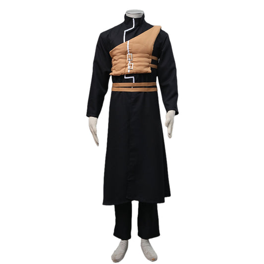 Anime Gourd Carrier Sand Ninja Black Costume Set with Classic Headband for Men and Kids