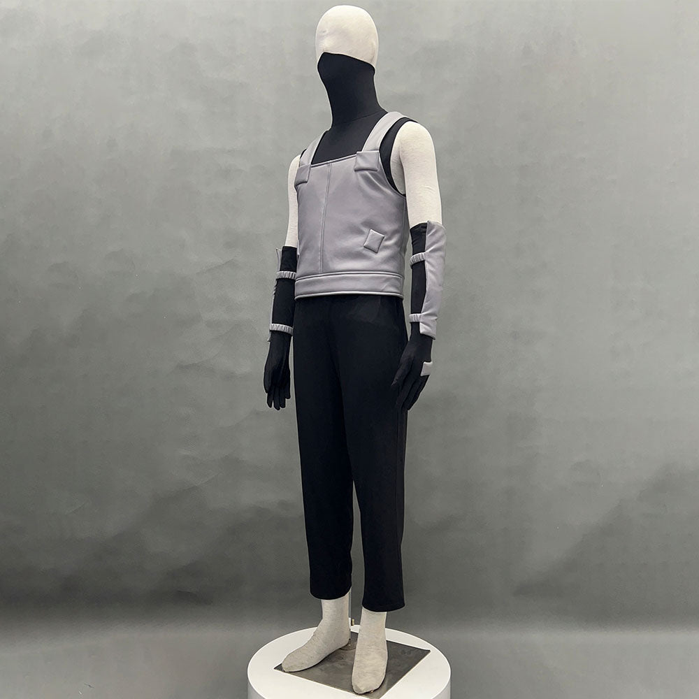 Anime Naruto Shippuden Hatake Kakashi Anbu Costume Mask Shirt Gray full Outfits Kit