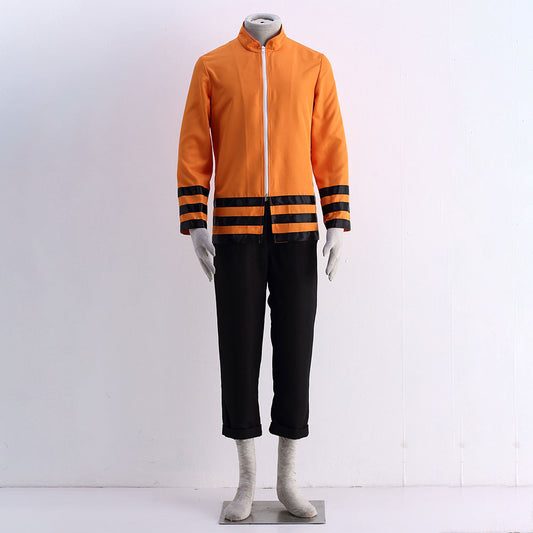 Anime Adult Blond Ninja Father Version Costume Outfit Kit for Men and Kids