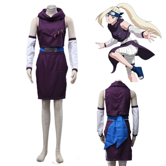 Anime Naruto Shippuden Cosplay Yamanaka Ino Girl Costume Kit for Women and Kids