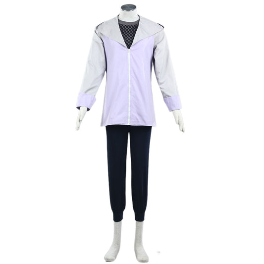 Anime Pale-Eyed Gentle Fist Female Ninja Costume Set with Headband for Women and Kids