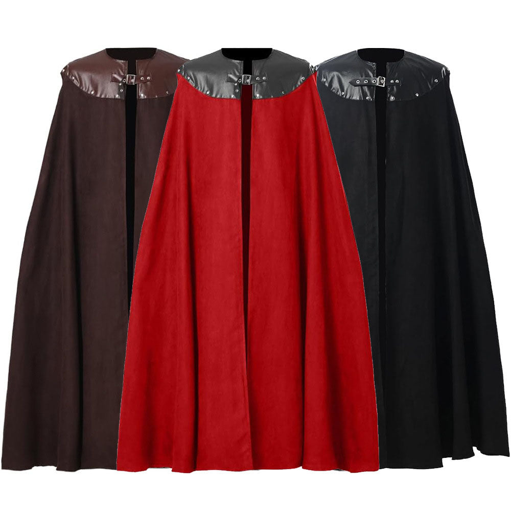 3 Colors Medieval Retro Battle Knight Cosplay Cloak Halloween Costume