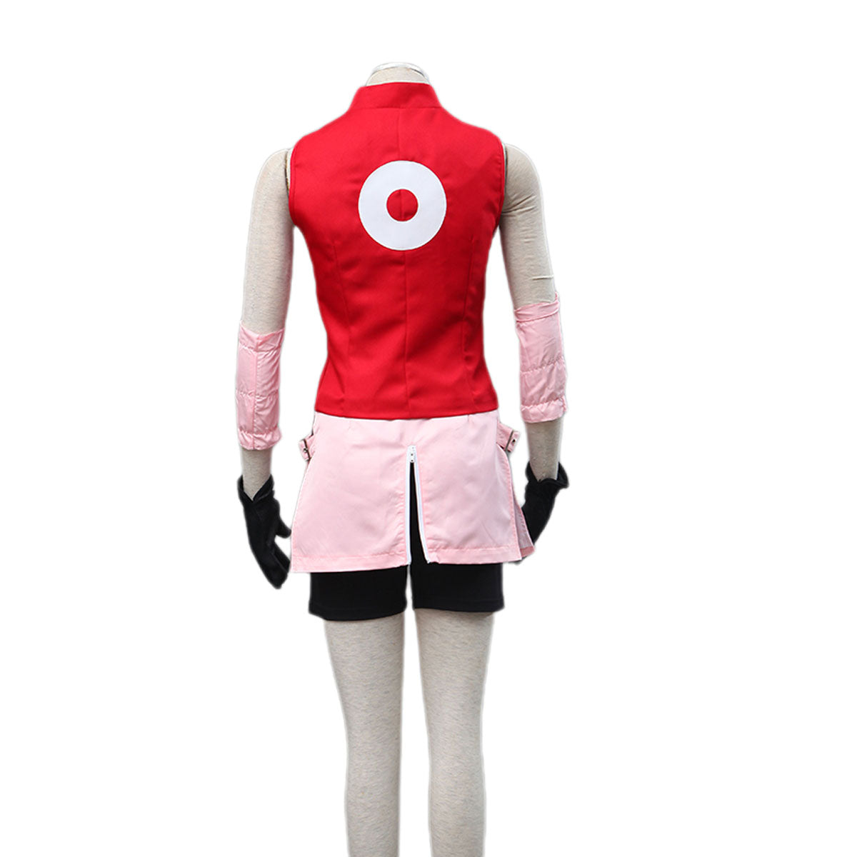 Anime Naruto Shippuden Cosplay Sakura Costume Outfit Kit with Wig
