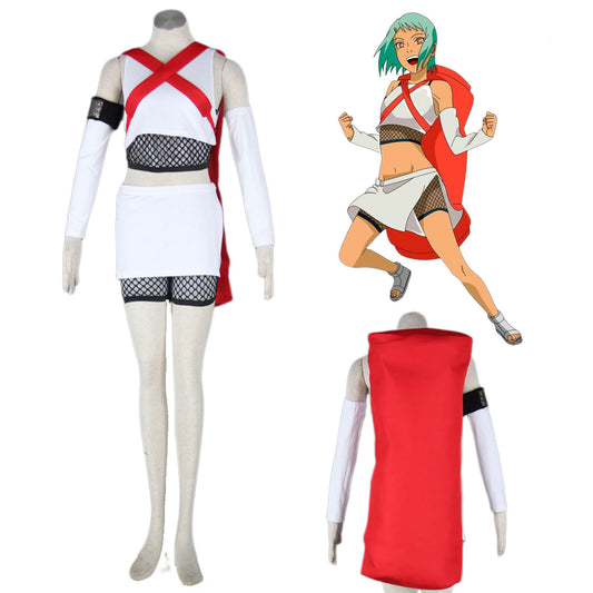 Anime Naruto Costume Seven-Tail Wing Fuu Cosplay Outfit Kit with Shoes for Women and Kids