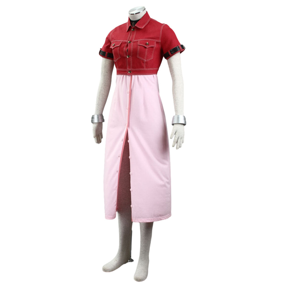 Final Fantasy 7 Costume Aerith Gainsborough Cosplay Kit with Accessories