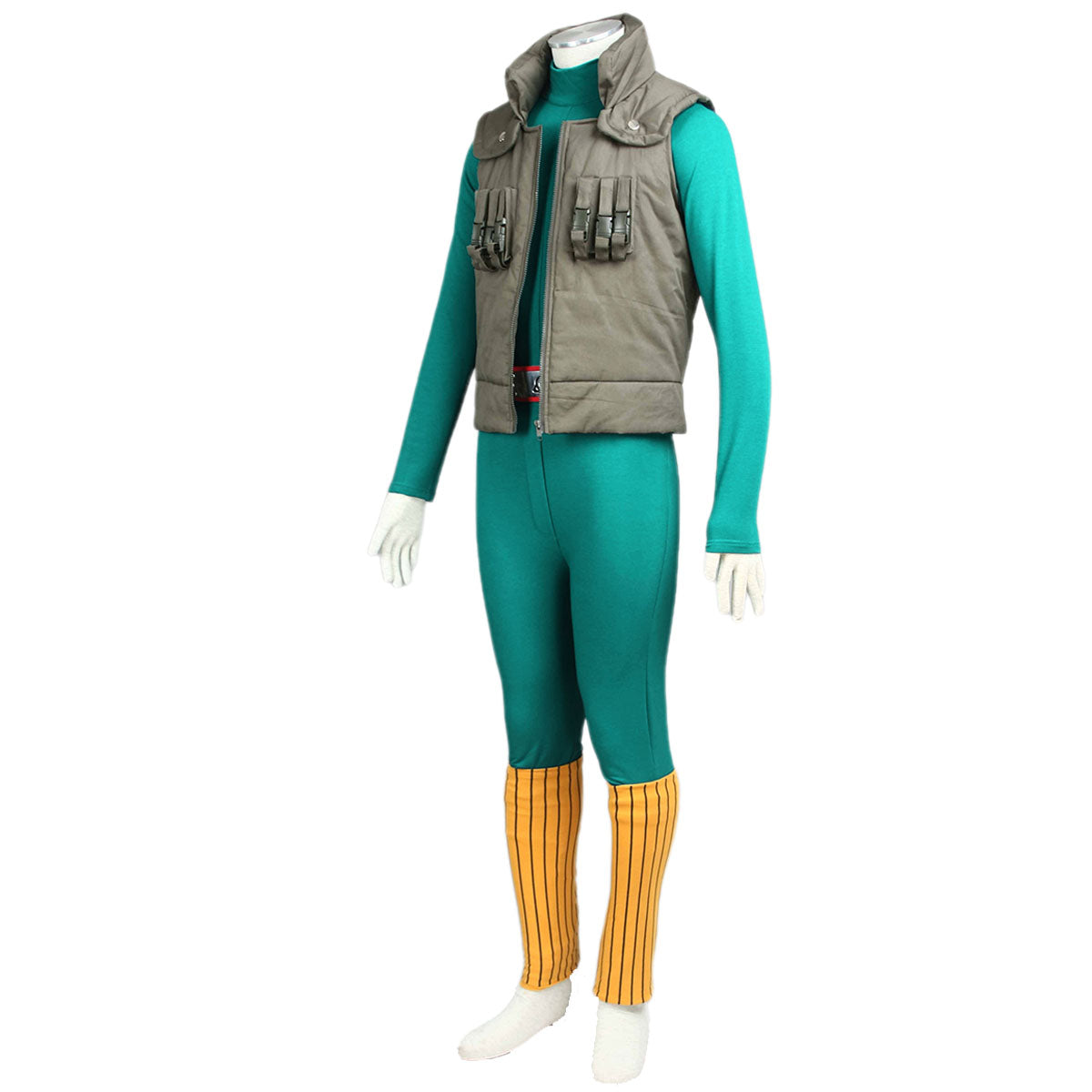 Anime Naruto Costume Might Guy Taijutsu Master Cosplay Full Outfit Kit for Men and Kids