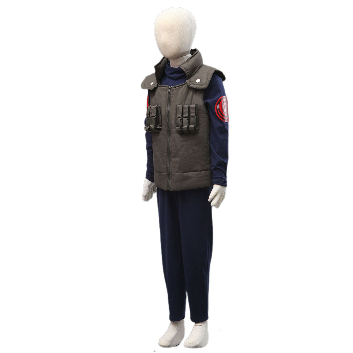 4 PCS Anime Naruto Costume Kakashi Iruka Jonin Uniform Kit with Headband for Men and Kids