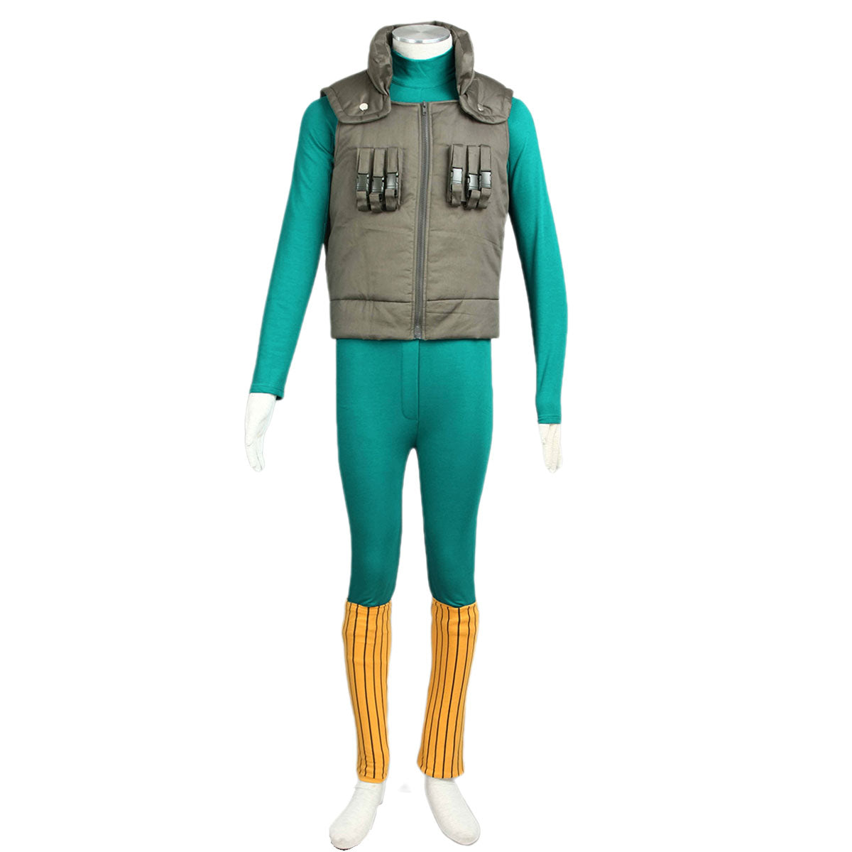 Anime Naruto Costume Might Guy Taijutsu Master Cosplay Full Outfit Kit for Men and Kids