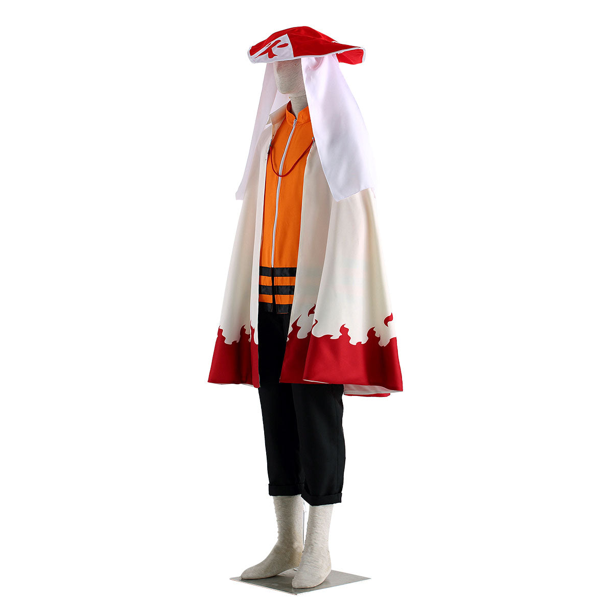 Anime Naruto Shippuden Uzumaki Naruto 7th Hokage Cosplay Costume Kit with Hat