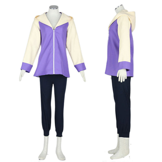 Anime White-Eyed Martial Arts Ninja Cosplay Costume Kit for Women and Kids